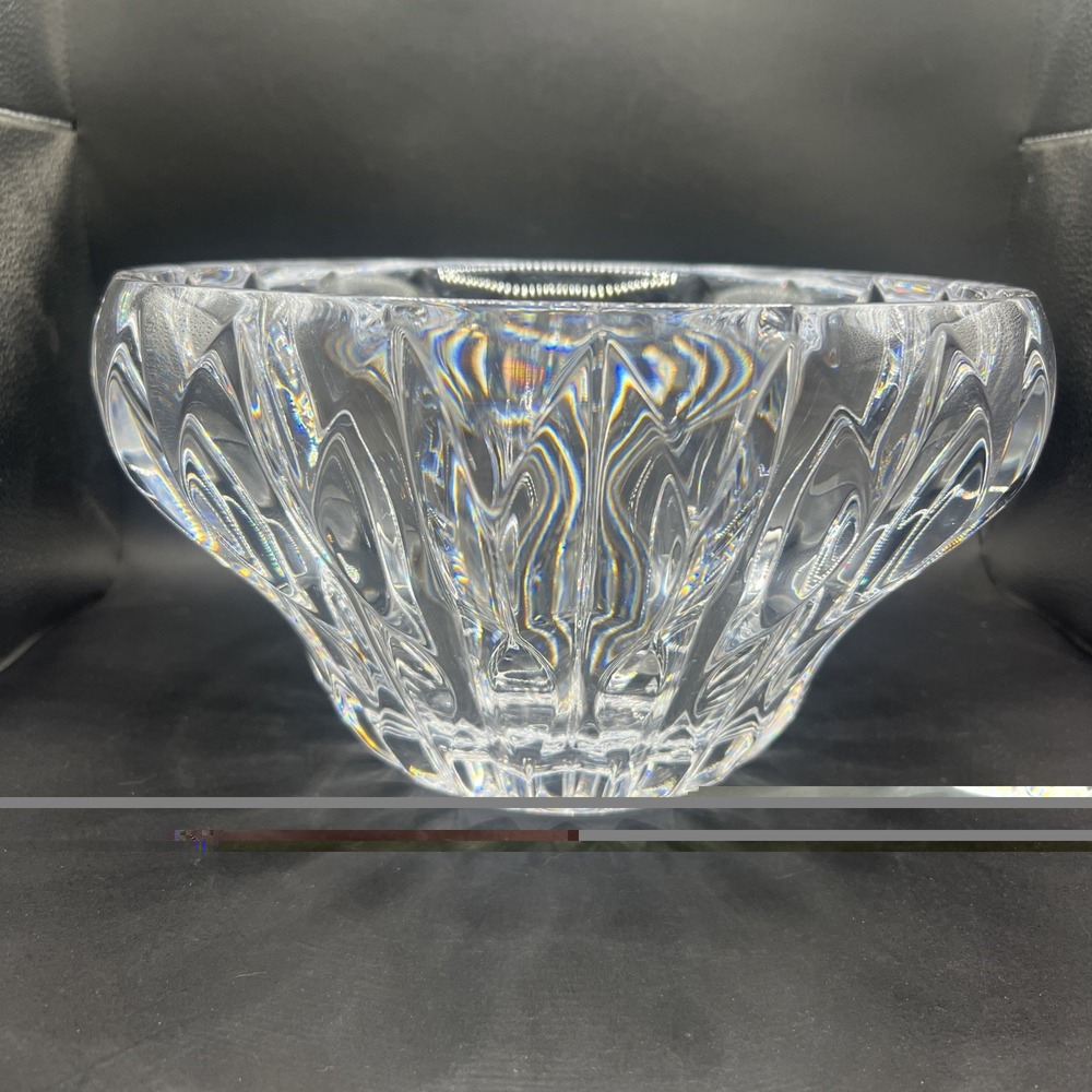 Reed Barton Equinox Crystal Bowl Heavy Scalloped Edge Centerpiece Fruit Decor
